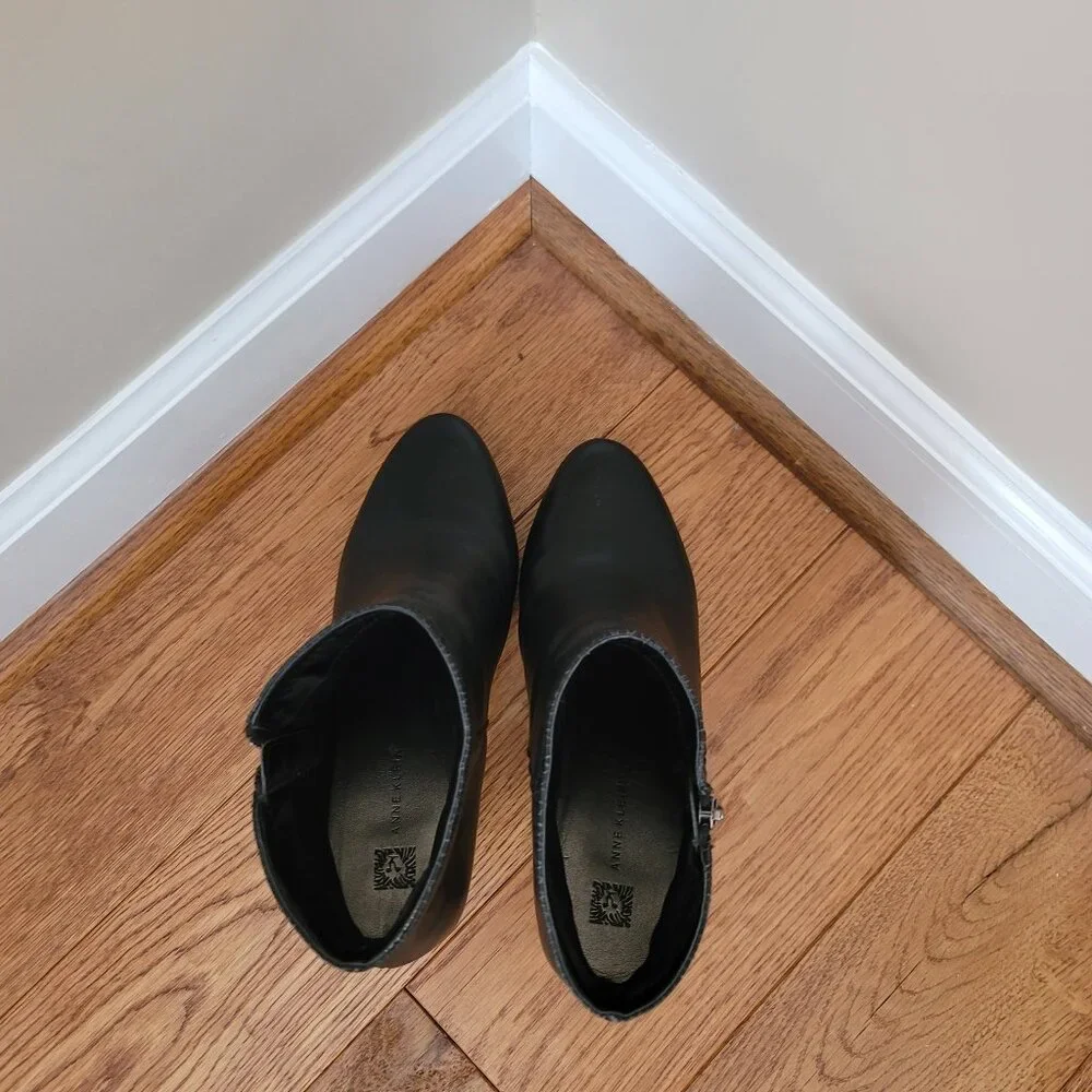 Anne Klein Akcaelina Black Ankle Bootie Size 10 - Picture 13 of 13
